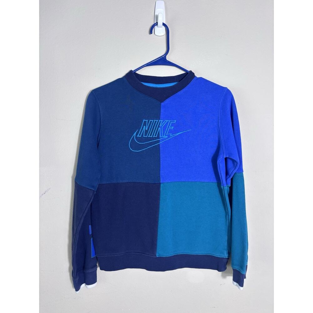 Nike Boys Color block Sweater Amplify Pullover Blue Size Large